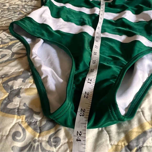 NWOT Cupshe Asymmetrical Neck Back Cutout Color Block Slimming One Piece Swim, L - Picture 13 of 14